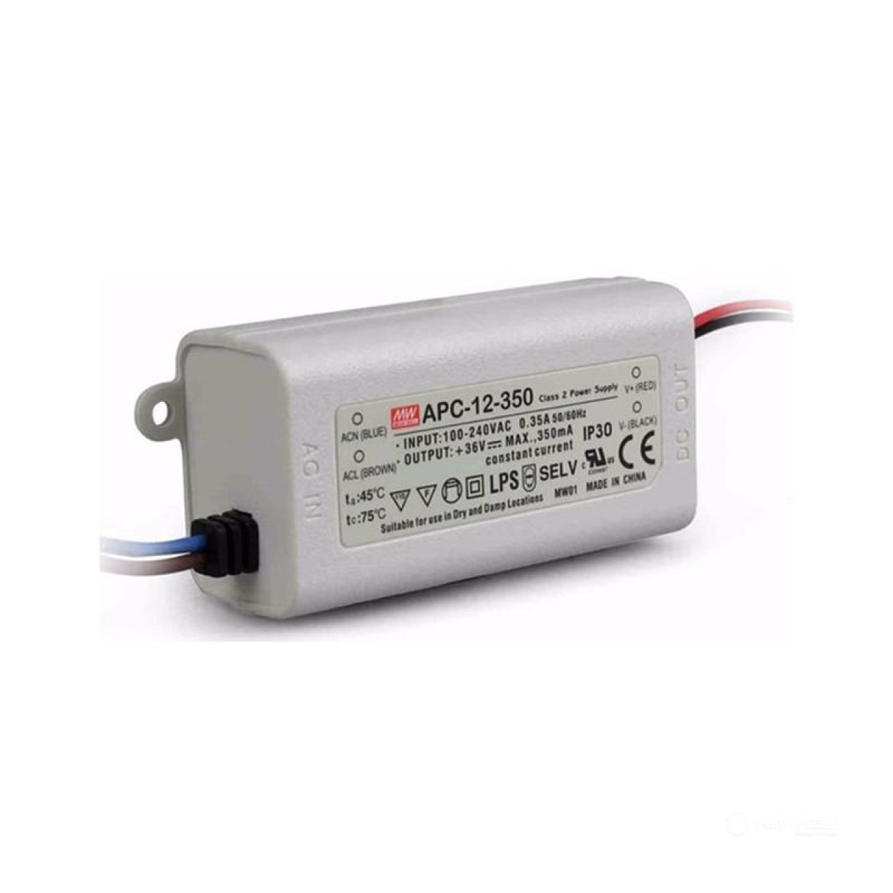 APC-12-350, AC/DC LED, 9-36В, 0.35А, 12.6Вт, IP42 блок питания для светодиодного освещения