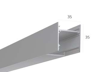 Dimensions 35x35mm.
Available: black, silver.
Gorgeous anodized aluminum profile for the manufacture of linear luminaires (suspended / overhead) with an external power source!