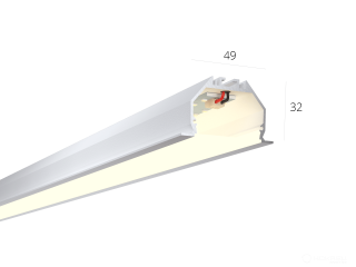 Linear lamp HOKASU 49/32 IN noPS (RAL9003/500mm/LT70 — 4K/11W)