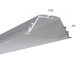 Aluminium LED profile LINE 10040 IN S LT70 (diffuser in kit) — 2000mm