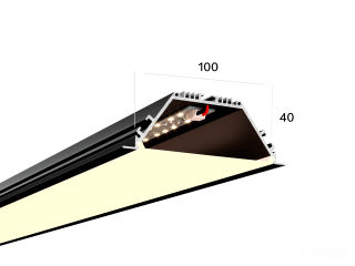 Linear lamp HOKASU 100/40 IN noPS (RAL9005/500mm/LT70 — 3K/11W)