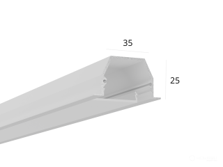 Aluminium LED profile LINE 3525 IN ral9003 LT70 (diffuser in kit) — 2000mm