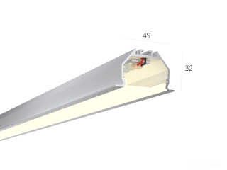 Linear lamp HOKASU 49/32 IN noPS (Anod/500mm/LT70 — 4K/11W)