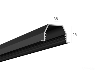 Profil HOKASU 35/25 IN ral9005 (difüzörsüz) — 2500mm