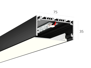 Линейный светильник HOKASU 75/35 noPS (RAL9005/500mm/LT70 — 4K/11W)