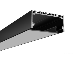 Anodized/painted hanging/surface-mounted aluminum profile for the production of linear lighting systems.
Dimensions 75x35x2500mm