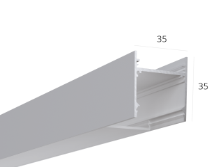 Aluminium LED profile LINE 3535 ral9003 LT70 (diffuser in kit) — 2000mm