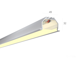 Linear lamp HOKASU 49/32 IN noPS (Anod/500mm/LT70 — 3K/11W)