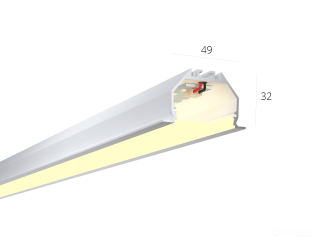 Linear lamp HOKASU 49/32 IN noPS (RAL9003/500mm/LT70 — 3K/11W)