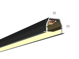 Линейный светильник HOKASU 35/25 IN noPS (RAL9005/3000mm/LT70 — 3K/66W)
