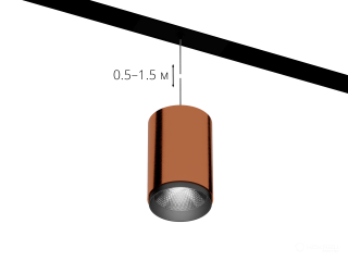 Lamp HOKASU OneLine Tube Hang Zoom (COPPER/D85/120mm — 4K/30W/12-50deg)