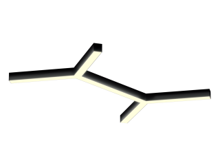 Lamp HOKASU Molecule 35/40 (RAL9005/6x415mm/LT70 — 3K/56W)