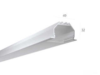 Aluminium LED profile LINE 4932 IN ral9003 LT70 (diffuser in kit) — 2000mm