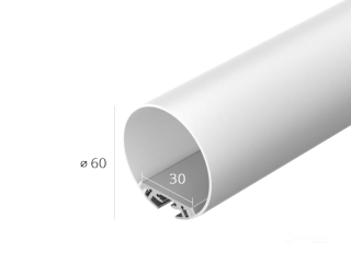 Aluminium LED profile TUBE 60 (diffuser in kit) — 2000mm