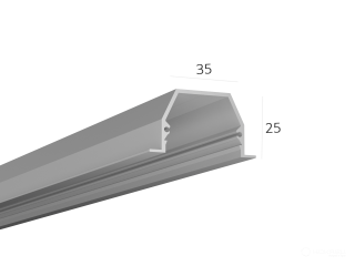 Profil HOKASU 35/25 IN RAW (difüzörsüz) — 2500mm