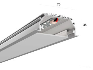 Линейный светильник HOKASU 75/35 IN noPS (Anod/500mm/LT70 — 4K/11W)