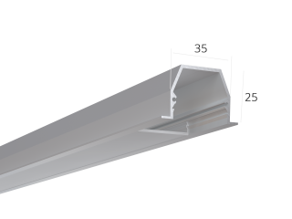 Aluminium LED profile LINE 3525 IN S LT70 (diffuser in kit) — 2000mm