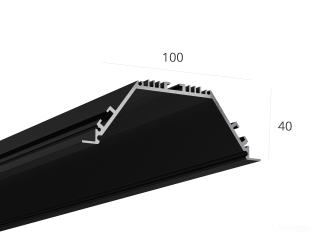 Aluminium LED profile LINE 10040 IN ral9005 LT70 (diffuser in kit) — 2000mm