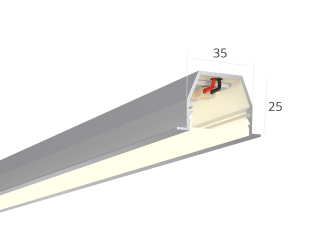 Линейный светильник HOKASU 35/25 IN noPS (Anod/750mm/LT70 — 4K/17W)