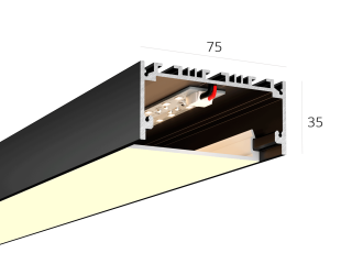 Линейный светильник HOKASU 75/35 noPS (RAL9005/500mm/LT70 — 3K/11W)
