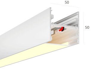 Linear lamp HOKASU S50 U&D noPS (RAL9003/500mm/LT70 — 3K/11W)