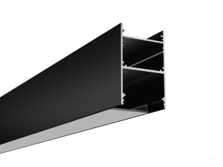 Dimensions 35x56mm.
Available: black, silver.
Gorgeous anodized aluminum profile for the manufacture of linear luminaires (suspended / overhead) with built-in power supply!