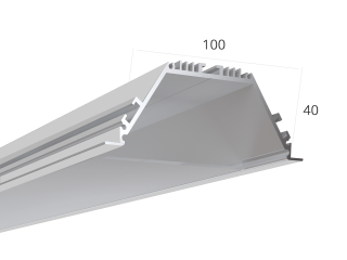 Aluminium LED profile LINE 10040 IN ral9003 LT70 (diffuser in kit) — 2000mm