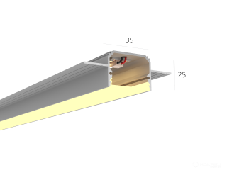 Linear lamp HOKASU 35/25 edgeless noPS (Raw/1000mm/LT70 — 3K/22W)