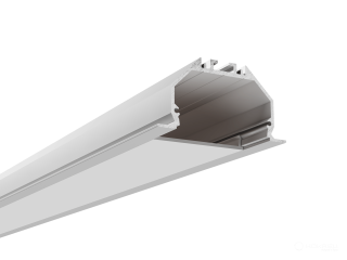 Dimensions 49(63)x35mm.
<strong>From 2 to 5 meters! White / silver / black.</strong>
Aluminum profile for manufacturing recessed linear luminaires.