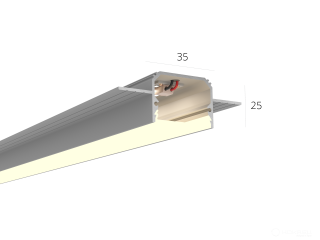 Linear lamp HOKASU 35/25 edgeless noPS (Raw/500mm/LT70 — 4K/11W)