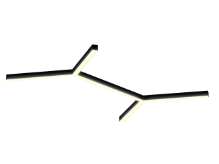 Lamp HOKASU Molecule 35/40 (RAL9005/6x638mm/LT70 — 3K/84W)