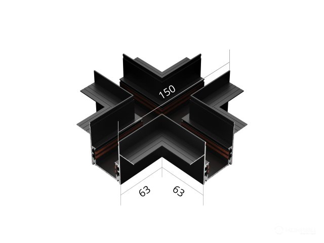 Connecting element HOKASU OneLine Edgeless (X/RAL9005)