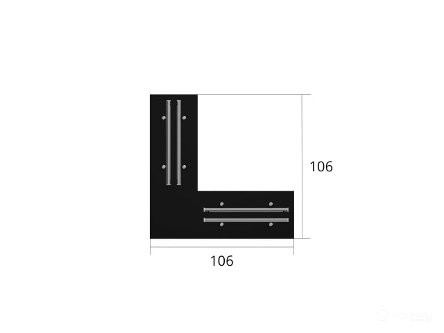 Connecting element HOKASU OneLine Edgeless (L/RAL9005)