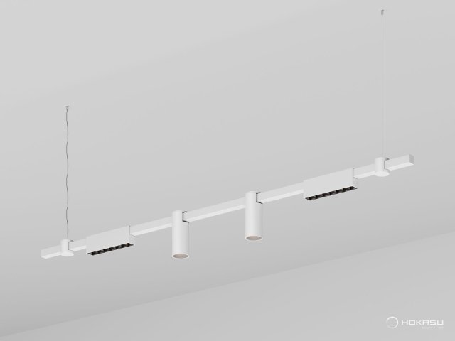 Pendant lamp HOKASU PL10 (RAL9003/1500mm – 190mm/40deg – D55/140mm – 3K/27W)