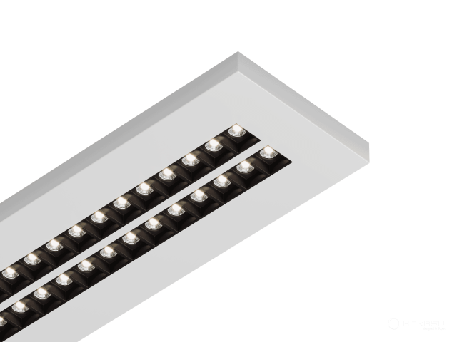 Linear lamp HOKASU 200/30 LS (ral9003/2x1200mm/42— 3K/67W/30deg)