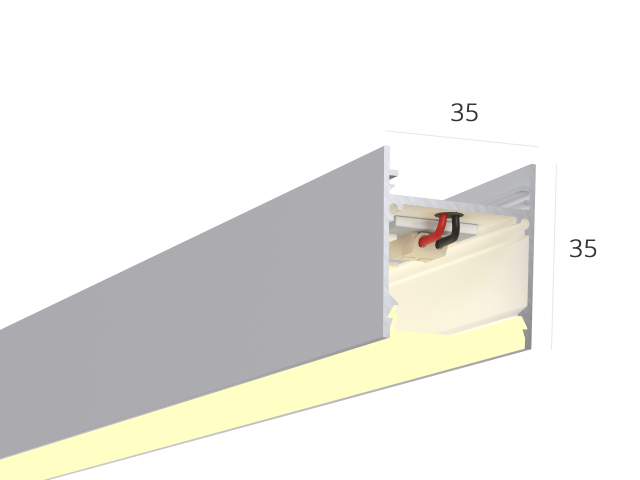 Linear lamp LINE 3535 (RAL9003/1000mm/LT70 — 3K/14W)