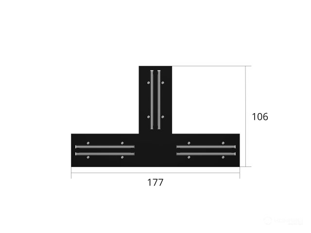 Connecting element HOKASU OneLine Edgeless (T/RAL9005)