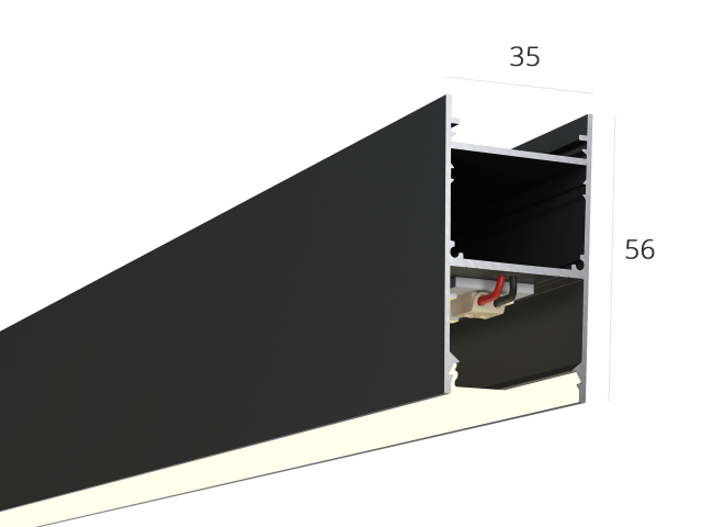 Linear lamp LINE 3556 (RAL9005/625mm/LT70 — 4K/9W)