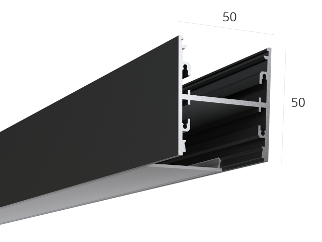 Profile HOKASU S50 Up&Down ral9005 LT70 (diffuser in kit) — 2000mm