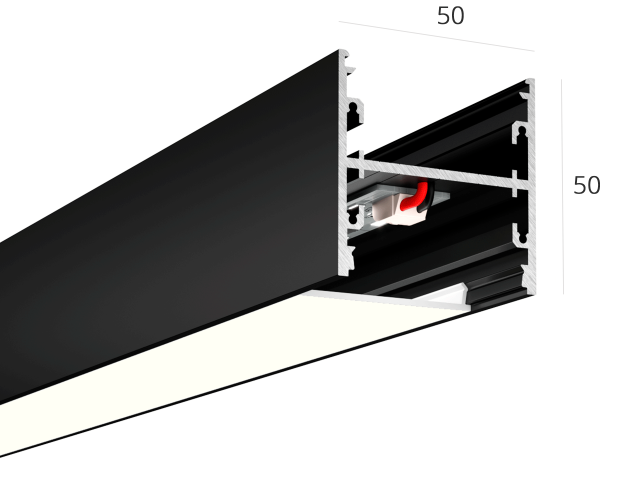 Linear lamp HOKASU S50 U&D (RAL9005/2500mm/LT70 — 4K/55W)