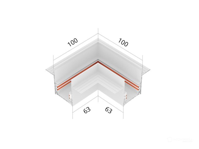 Connecting element HOKASU OneLine Edgeless (L/RAL9003)