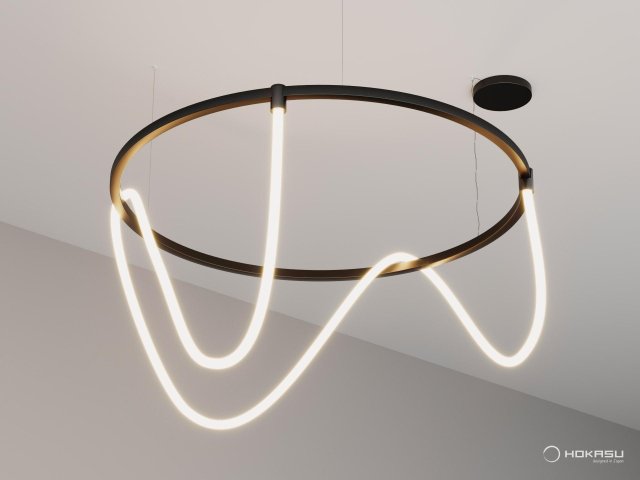 Pendant lamp HOKASU PL8 (RAL9005/1250mm — 3K/110W/5000mm)