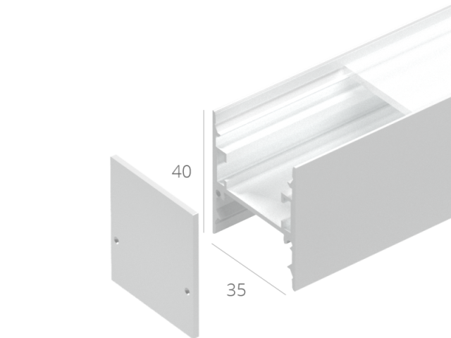 Profile HOKASU 35/40 U&D Anod (diffuser is not included) — 2500mm