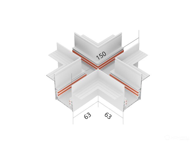 Connecting element HOKASU OneLine Edgeless (X/RAL9003)