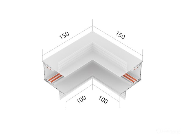 Connecting element HOKASU OneLine Edgeless (L2/RAL9003)