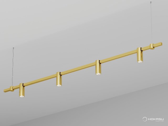 Pendant lamp HOKASU PL9 (GOLD/2000mm – D55/140mm/4K/40W/38deg)