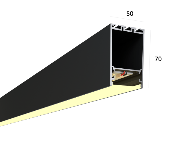 Linear lamp LINE 5070 (RAL9005/3000mm/LT70 — 3K/62W)