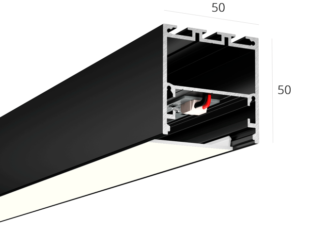 Linear lamp HOKASU S50 noPS (RAL9005/2000mm/LT70 — 4K/44W)