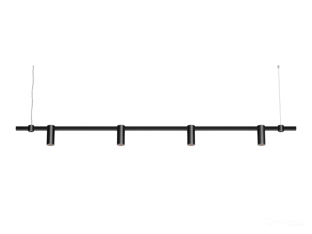 Pendant lamp HOKASU PL9 (RAL9005/2000mm – D55/140mm/3K/40W/38deg)