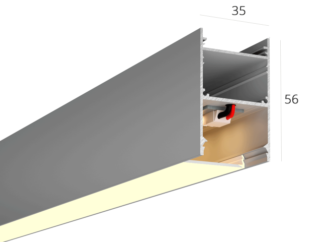 Linear lamp HOKASU 35/56 (Anod/1250mm/LT70 — 3K/28W)